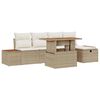 vidaXL Gartensofa-set 6 stk. Beige Poly-Rattan