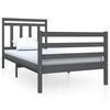 vidaXL Massivholzbett Grau 90x190 cm