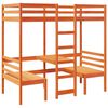 vidaXL Hochbett mit Schreibtisch & St&uuml;hlen Braun 80x200 cm Kiefernholz