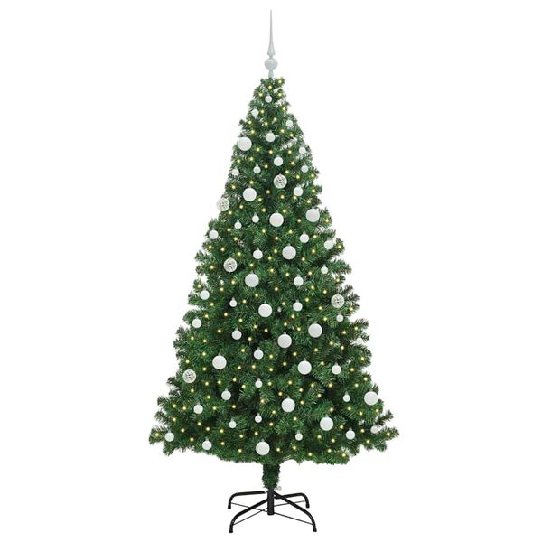 vidaXL K&uuml;nstlicher Weihnachtsbaum mit 300 LEDs mit St&auml;nder Gr&uuml;n 180 cm