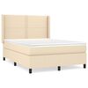 vidaXL Boxspringbett mit Matratze Creme 140x200 cm Stoff