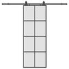 vidaXL Schiebet&uuml;r mit Beschlag Schwarz 76x205 cm ESG-Glas