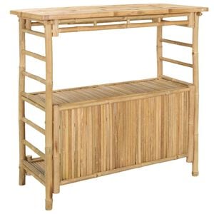 vidaXL Outdoor Bartisch Natur 110 x 50 x 105 cm Bambus