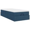 vidaXL Ottoman-Bett mit Matratze Blau 100x200 cm Stoff