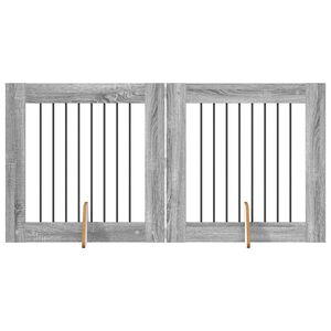 vidaXL Hundetor mit St&auml;ndern 2 pcs Graues Sonoma 80 x 80 cm