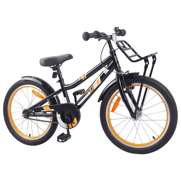 vidaXL Kinderfahrrad 18 Zoll f&uuml;r 5-7 Jahre alt Orange Schwarz
