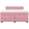 vidaXL Boxspringbett mit Matratze Rosa 180x200 cm Samt