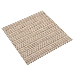 vidaXL Teppich 20 pcs Gestreiftes Beige 50 x 50 cm 100% Polypropylen