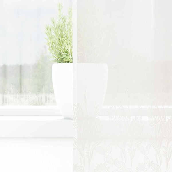 vidaXL Spitzenvorhang mit Vorh&auml;ngen Floral Wei&szlig; 260 x 150 cm Polyester