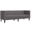 vidaXL 2-tlg. Chesterfield-Sofa-Set Grau Kunstleder