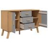 vidaXL Sideboard OLDEN Grau und Braun 114x43x73,5 cm Massivholz Kiefer