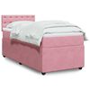 vidaXL Boxspringbett mit Matratze Rosa 100x200 cm Samt