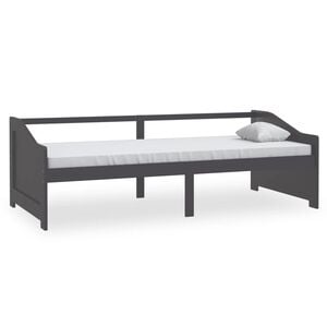 vidaXL Tagesbett 3-Sitzer Dunkelgrau Massivholz Kiefer 90x200 cm