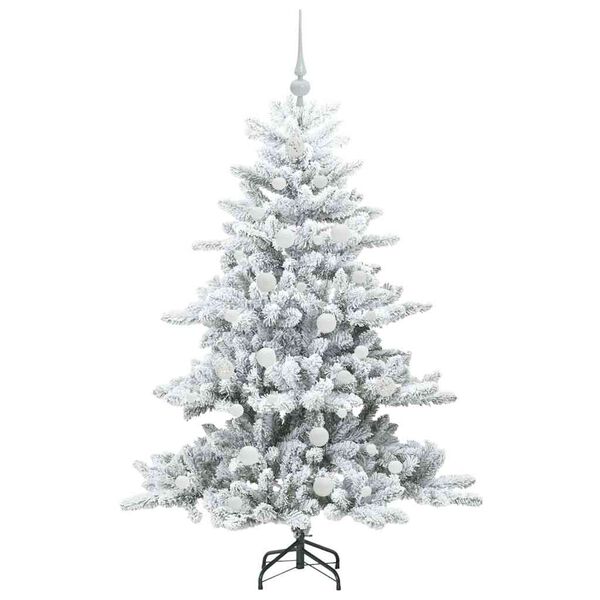 vidaXL K&uuml;nstlicher klappbarer Weihnachtsbaum Wei&szlig; 150 cm PVC und Stahl