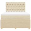 vidaXL Boxspringbett mit Matratze Creme 160x200 cm Stoff