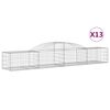 vidaXL Gabionen mit Hochbogen 13 Stk. 300x50x40/60 cm Verzinktes Eisen