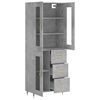 vidaXL Highboard Betongrau 69,5x34x180 cm Holzwerkstoff