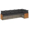 vidaXL 6-tlg. Garten-Sofagarnitur mit Kissen Grau Poly Rattan
