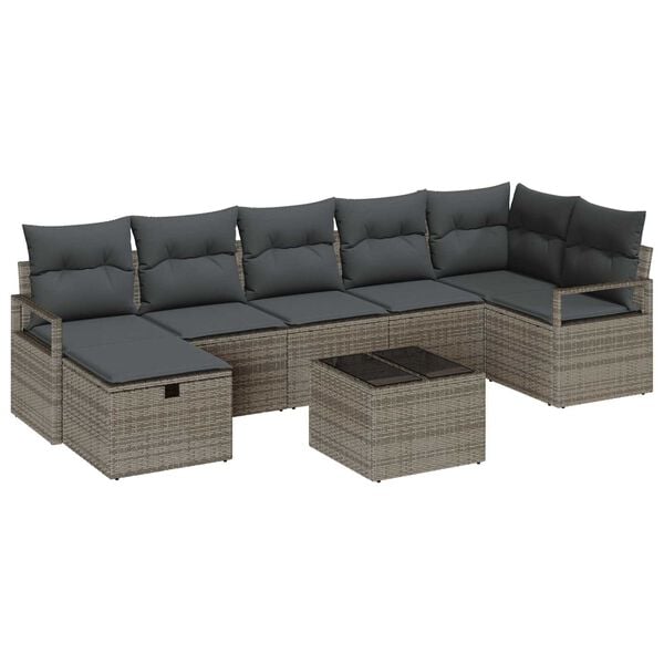 vidaXL Sofa Set mit Kissen 4 pcs Poly-Rattan