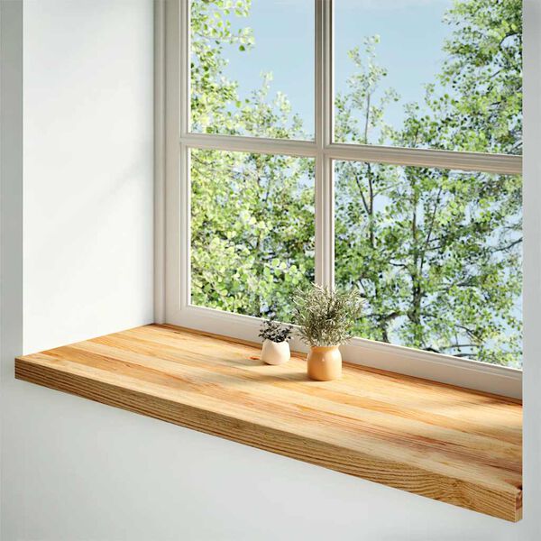 vidaXL Fensterb&auml;nke 2 Stk. Hellbraun 110x40x2 cm Massivholz Eiche