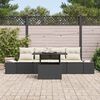 vidaXL Sofa Set mit Kissen 5 pcs Schwarz und Creme Poly-Rattan