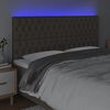 vidaXL LED Kopfteil Taupe 180x7x118/128 cm Stoff