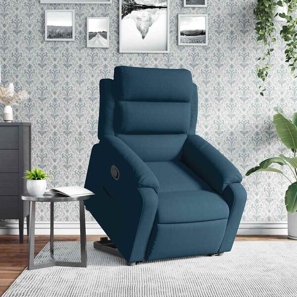 vidaXL Relaxsessel mit Aufstehhilfe Blau Samt