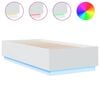 vidaXL Bettgestell mit LED Wei&szlig; 90x200 cm Holzwerkstoff