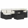 vidaXL Gartensofa-set 7 stk. Schwarz Poly-Rattan