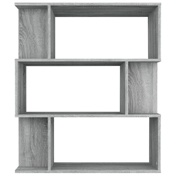 vidaXL Bücherregal/Raumteiler Grau Sonoma 80x24x96 cm Holzwerkstoff