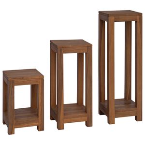 vidaXL Pflanzenst&auml;nder 3 Stk. Natur 25 x 25 x 80 cm Massivholz Teak