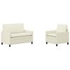 vidaXL Sofa Set 2 pcs Creme Stoff