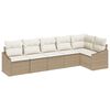vidaXL Gartensofa-set 6 stk. Beige und Wei&szlig; Poly-Rattan