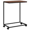 vidaXL Beistelltisch mit Rollen Schwarz 55x35x70 cm Holzwerkstoff