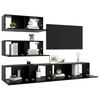 vidaXL 4-tlg. TV-Schrank-Set Schwarz Holzwerkstoff