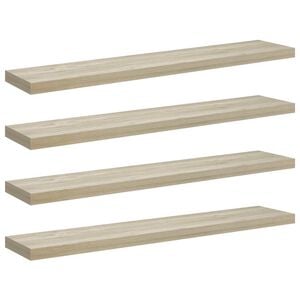 vidaXL Schweberegale 4 Stk. Eichen-Optik 120x23,5x3,8 cm MDF