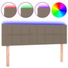 vidaXL LED Kopfteil Taupe 144x5x78/88 cm Stoff