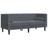 vidaXL 3-tlg. Chesterfield-Sofa-Set mit Nackenrollen Dunkelgrau Samt