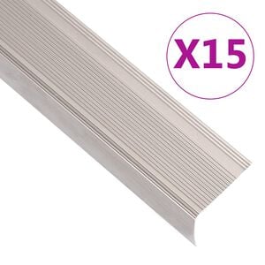 vidaXL Treppenkantenprofile L-Form 15 Stk. Aluminium 90cm Champagner