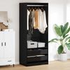 vidaXL Kleiderschrank Schwarz Eichen-Optik 80 x 50 x 200 cm