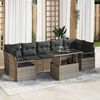 vidaXL Garten-Sofa-Set mit Speicher 8 pcs Grau Poly Rattan
