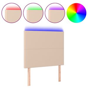 vidaXL LED Kopfteil Cappuccino-Braun 100x5x118/128cm Kunstleder
