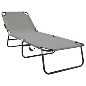 vidaXL Klappbare Sonnenliege Grau 188 x 57 x 86,5 cm Polyester