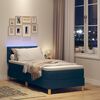 vidaXL LED Boxspringbett mit Matratze mit LED Blau 80 x 200 cm Stoff
