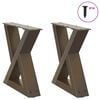 vidaXL Couchtischbeine 2 Stk. Naturstahl 30x(30-31,3) cm Stahl