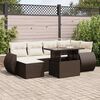 vidaXL 7-tlg. Garten-Sofagarnitur mit Kissen Braun Poly Rattan