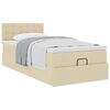 vidaXL Ottoman-Bett mit Matratze Creme 90x190 cm Stoff