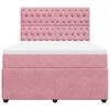 vidaXL Boxspringbett mit Matratze Rosa 140x190 cm Samt