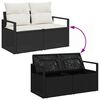 vidaXL Garten-Sofa-Set mit Kissen mit Kissen 10 pcs Schwarz und Creme