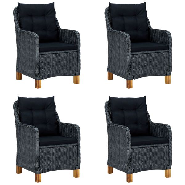 vidaXL 5-tlg. Garten-Essgruppe Dunkelgrau